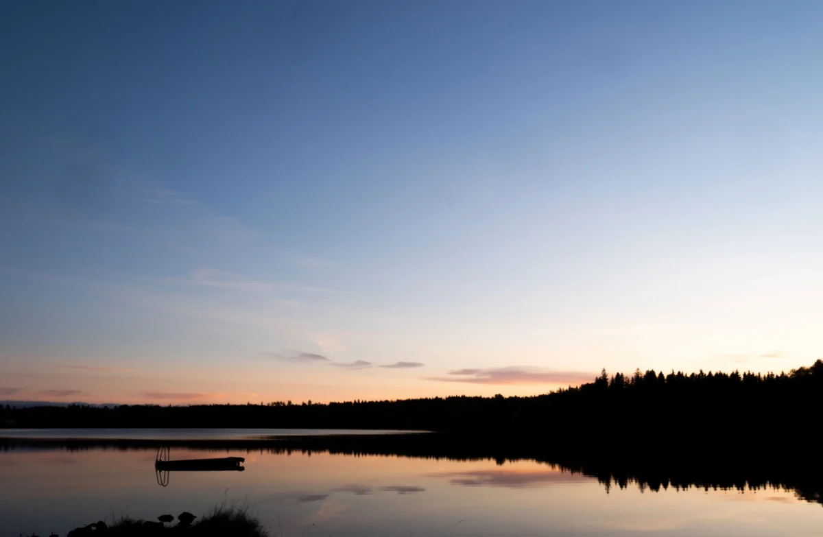 Solnedgång över Småland