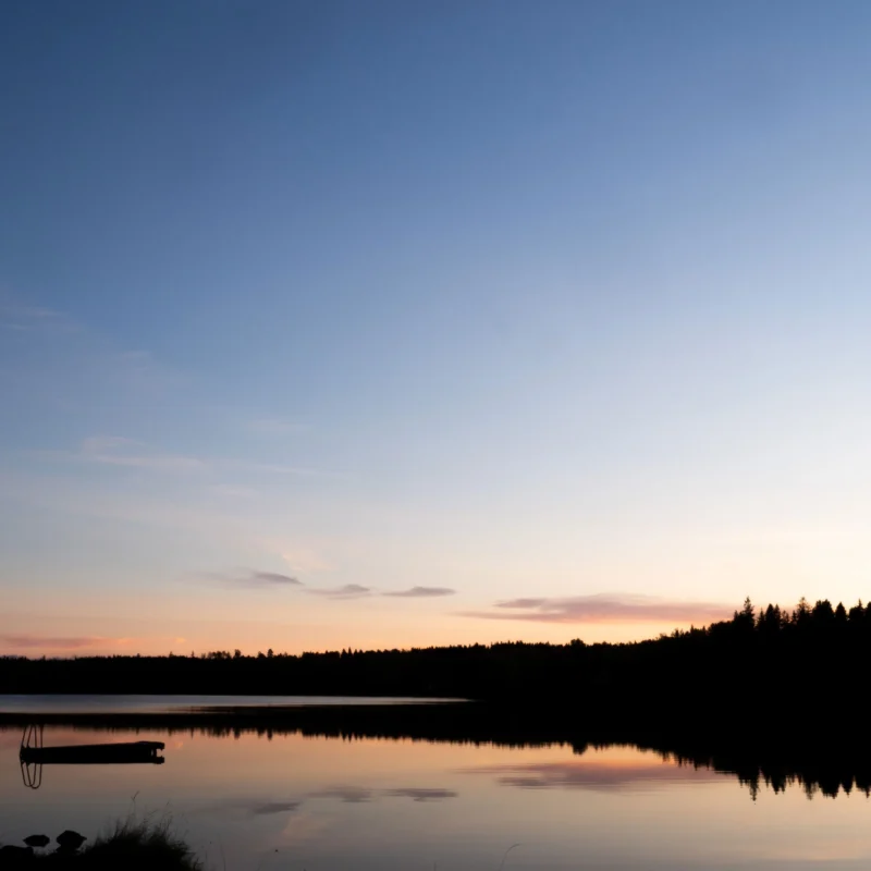 Solnedgång över Småland